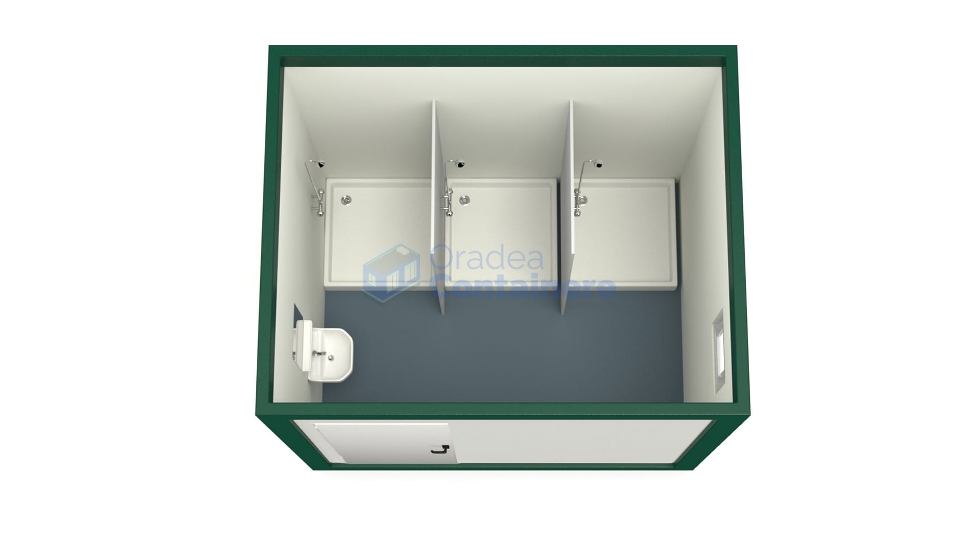 container sanitar oradea 3metri 3dusuri verde