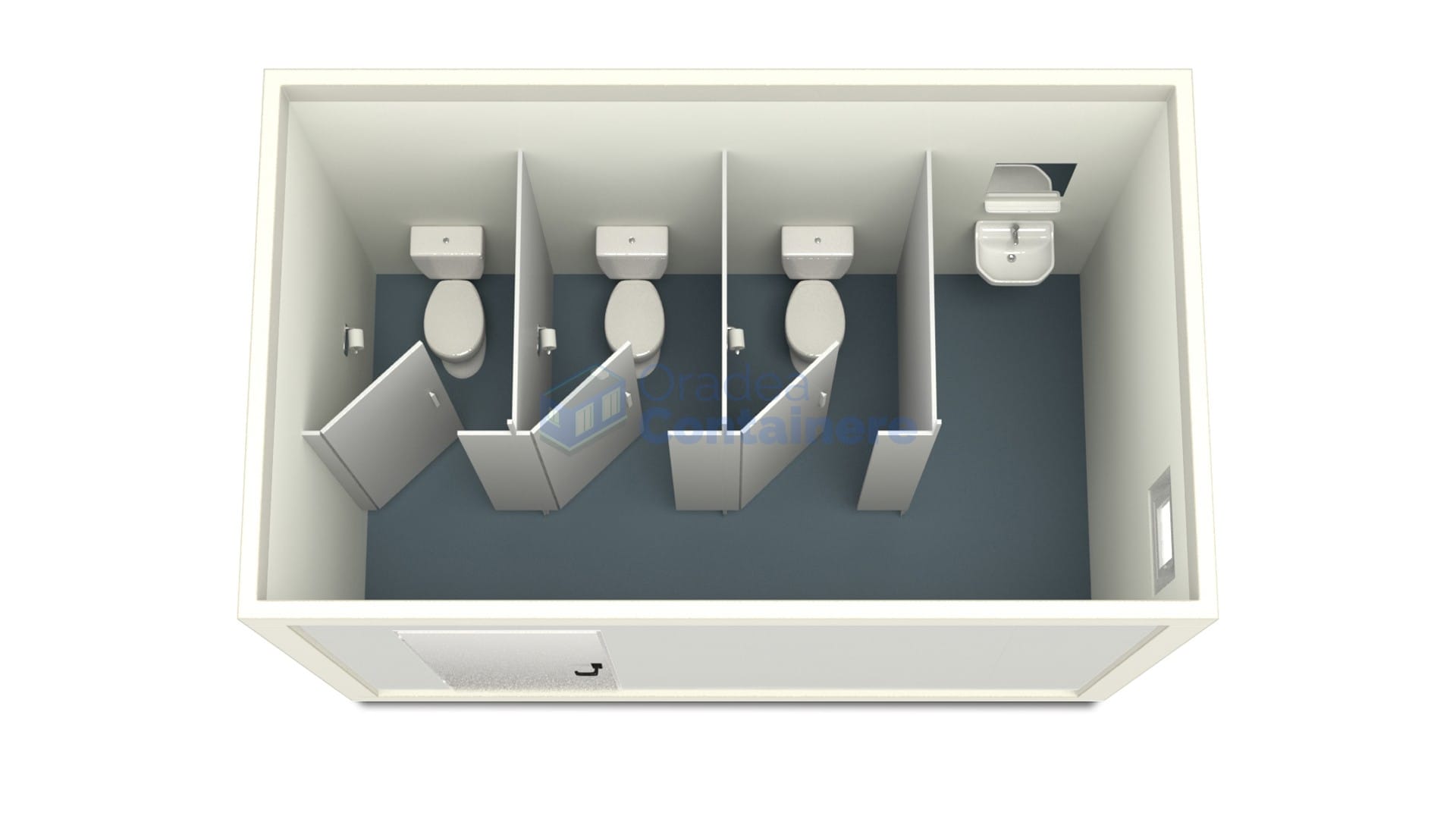 container sanitar oradea 4metri 3wc alb