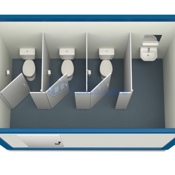 container sanitar oradea 4metri 3wc albastru