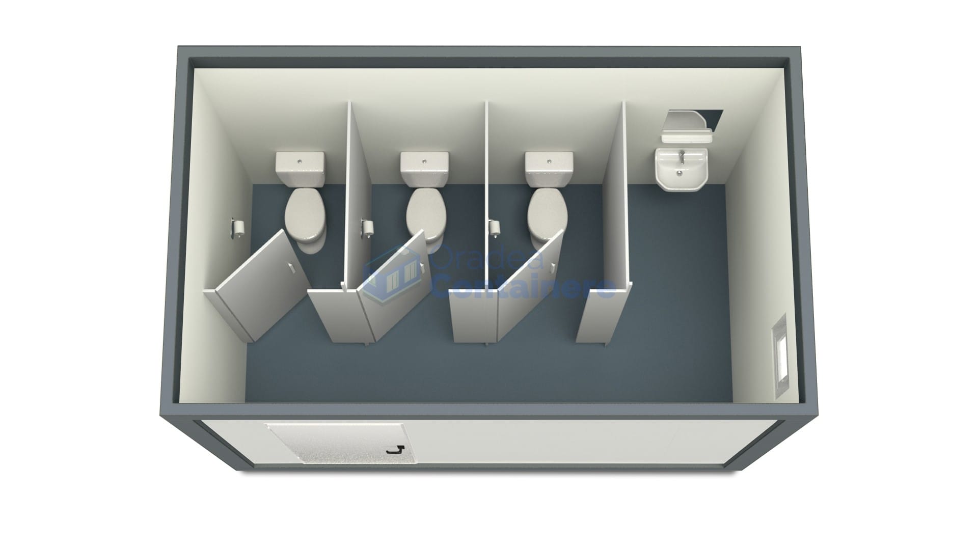 container sanitar oradea 4metri 3wc gri