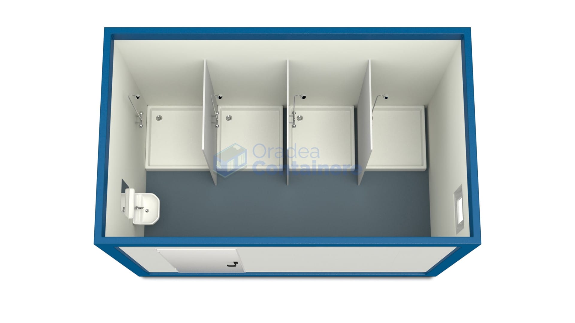 container sanitar oradea 4metri 4dusuri albastru