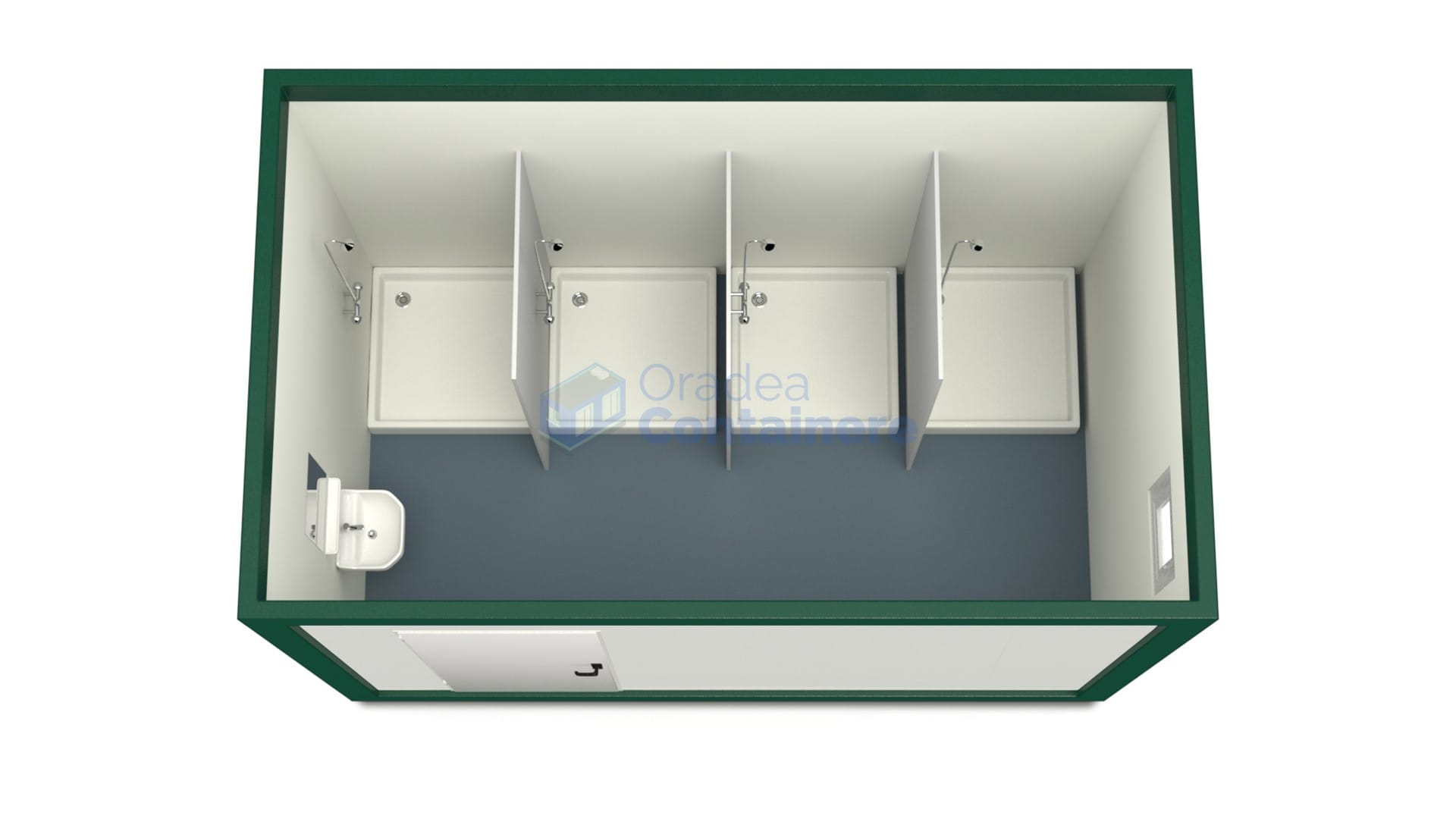 container sanitar oradea 4metri 4dusuri verde