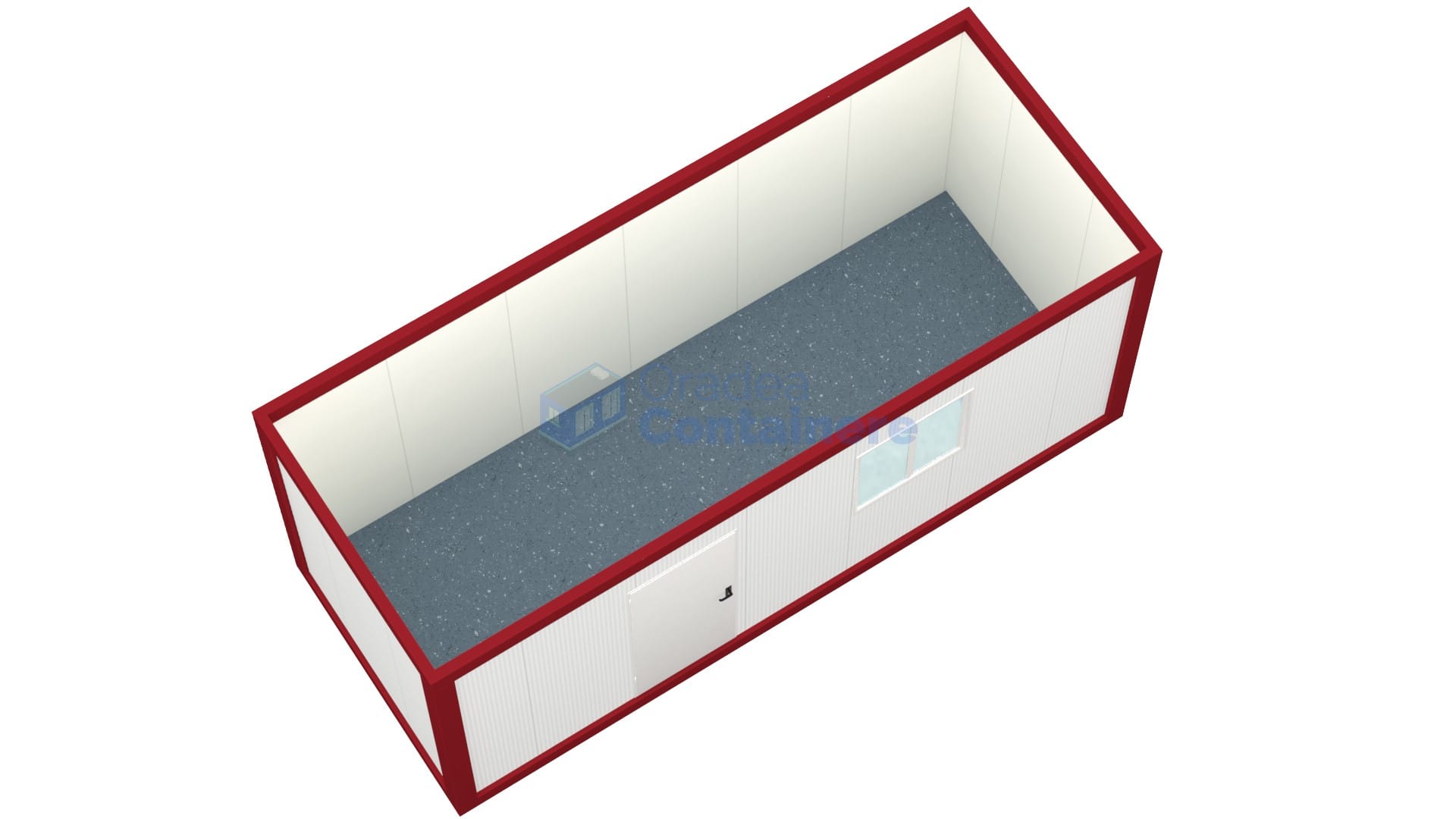 container santier oradea 6metri 1geam rosu2